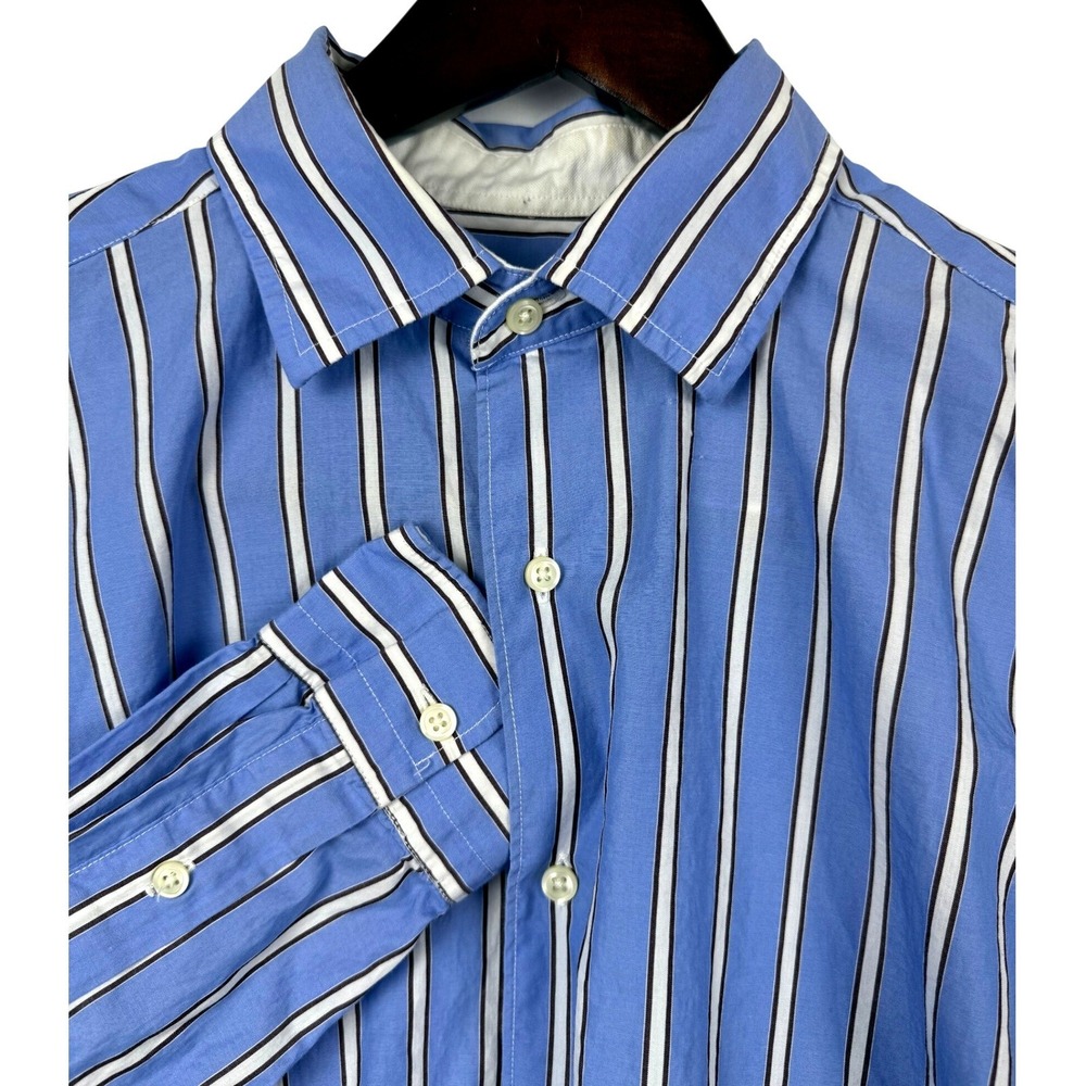 Cremieux Collection‎ Mens Striped Long Sleeve Button Down Dress Shirt Large